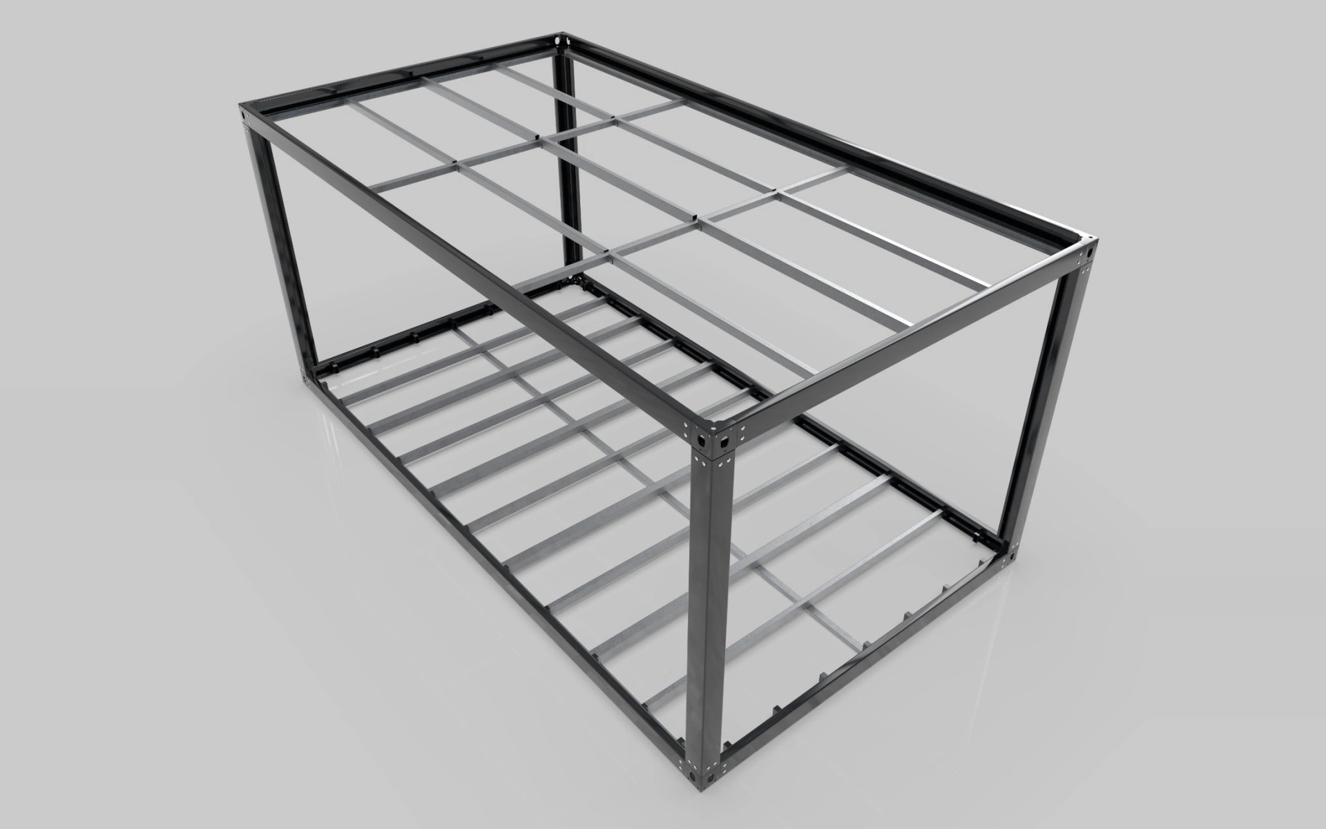 هيكل حاوية فولاذي مجلفن سقف مسطح مقاس 3.00 × 7.00 m (FR-G-W3000-L7000)